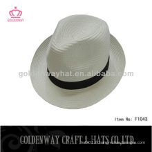 Papier blanc chapeaux promotionnels chapeaux fedora bon marché avec logo personnalisé logo
